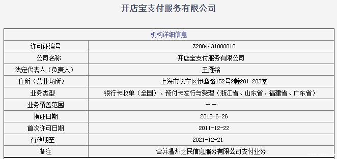 開(kāi)店寶有支付牌照嗎